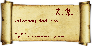 Kalocsay Nadinka névjegykártya
